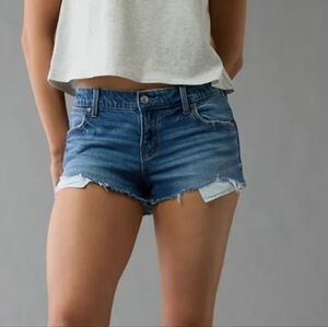 American Eagle Super Low Rise Perfect Shortie Denim Shorts
